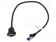 Extender RJ45; S/FTP; 6a; stranded; Cu; LSZH; black; 0.5m; 27AWG Goobay