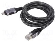 Cable; USB 3.1; RJ45 plug,USB C plug; nickel plated; 1.5m; U/FTP GOOBAY