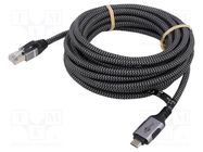 Cable; USB 3.1; RJ45 plug,USB C plug; nickel plated; 15m; Core: Cu Goobay