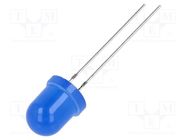 LED; 8mm; blue; 750÷1120mcd; 30°; Front: convex; 12VDC; No.of term: 2 OPTOSUPPLY