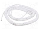 Wire: coiled; 3x0.15mm2; unshielded; PUR; white; 300V; 1.5m; 6m SIMECH