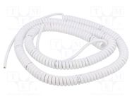 Wire: coiled; 6x0.15mm2; unshielded; PUR; white; 300V; 1.5m; 6m SIMECH
