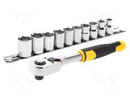 Wrench-set; 6-angles,socket spanner; Mounting: 3/8"; 11pcs. STANLEY