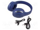 Wireless headphones with microphone; blue; USB B micro; 10m; 32Ω GEMBIRD