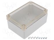 Enclosure: multipurpose; X: 85mm; Y: 125mm; Z: 57mm; ABS; grey SUPERTRONIC
