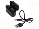 Wireless headphones with microphone; black; USB C; 20Hz÷20kHz SAVIO