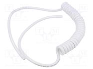Wire: coiled; 2x0.75mm2; unshielded; PUR; white; 300V,500V; 0.2m SIMECH
