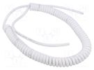 Wire: coiled; 2x0.75mm2; unshielded; PUR; white; 300V,500V; 0.5m SIMECH