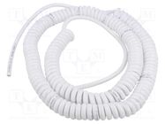 Wire: coiled; 2x0.75mm2; unshielded; PUR; white; 300V,500V; 1m; 3.5m SIMECH