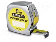 Measuring tape; L: 8m; Width: 25mm; Class: II; measure STANLEY