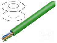 Wire; HELUKAT® 300,U/UTP; 4x2x24AWG; 6; solid; Cu; PE; green; 6.8mm HELUKABEL