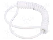 Wire: coiled; 2x0.22mm2; unshielded; PUR; white; 300V; 0.1m; 0.4m SIMECH