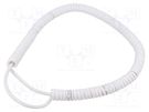 Wire: coiled; 2x0.22mm2; unshielded; PUR; white; 300V; 0.5m; 2m SIMECH