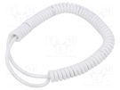 Wire: coiled; 3x0.22mm2; unshielded; PUR; white; 300V; 0.3m; 1.2m SIMECH
