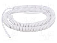 Wire: coiled; 6x0.22mm2; unshielded; PUR; white; 300V; 1m; 4m SIMECH