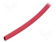 Heat shrink sleeve; thin walled,flexible; 2: 1; 9.5mm; red; reel HELLERMANNTYTON