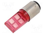 LED lamp; red; BA15D; 230VAC POLAM-ELTA