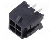 Connector: wire-board; socket; male; PIN: 4; Micro-Fit 3.0; 3mm; 2x2 MOLEX