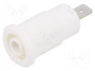 Socket; 4mm banana; 24A; 1kV; Cutout: Ø12.2mm; white; nickel plated STÄUBLI