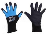 Protective gloves; Size: 9,L; black/blue; latex,polyester WONDER GRIP