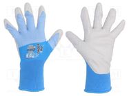 Protective gloves; Size: 10,XL; blue/white; nitryl,polyester WONDER GRIP