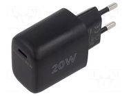 Power supply: switching; mains,plug-in; 5VDC; 20W; 80x42.7x30.3mm Goobay
