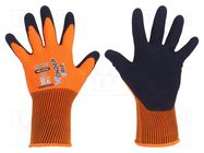 Protective gloves; Size: 8,M; orange; polyester; Comfort WONDER GRIP
