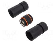 Coupler; shielded; 8p8c; black; for cable LOGILINK