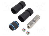 Coupler; shielded; 8p8c; black; for cable LOGILINK
