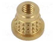 Threaded insert; brass; M2,5; BN 37901; L: 4.1mm; for plastic TAPPEX