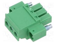 Pluggable terminal block; 3.81mm; angled 90°; plug; female; green AMPHENOL ANYTEK