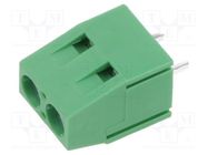 PCB terminal block; angled; 5mm; ways: 2; on PCBs; screw terminal AMPHENOL ANYTEK