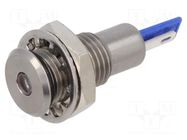 Indicator: LED; flat; blue; 24VDC; Ø12.1mm; IP67; DX0505; connectors BULGIN