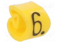 Markers; Marking: 6; 2.5÷5mm; PVC; yellow; -30÷60°C; leaded; PA-1 PARTEX