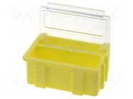 Container: box; with flap; ESD; transparent,yellow; 37x12x15mm LICEFA