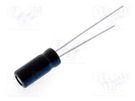Capacitor: electrolytic; THT; 2200uF; 10VDC; Ø10x20mm; Pitch: 5mm 