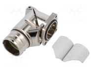 Enclosure for connectors: M23; internal thread; angled 90° HUMMEL
