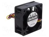 Fan: DC; axial; 48VDC; 60x60x25mm; 63.6m3/h; 44dBA; ball; 7600rpm SANYO DENKI