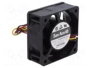 Fan: DC; axial; 48VDC; 60x60x25mm; 63.6m3/h; 44dBA; ball; 7600rpm SANYO DENKI