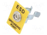Earthing plug; ESD; 35x30mm; 1MΩ; press stud male 10mm STATICTEC