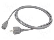 Cable; 3x1mm2; CEE 7/7 (E/F) plug,IEC C13 female; PVC; 2.5m; grey Qualtek Electronics