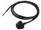 Cable; 3x1.5mm2; BS 1363 (G) plug,wires; PVC; 2.5m; black; 16A Qualtek Electronics