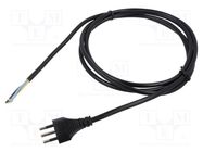 Cable; 3x1mm2; wires,SEV-1011 (J) plug; PVC; 2.5m; black; 10A; 250V Qualtek Electronics