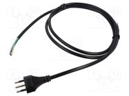 Cable; 3x1mm2; wires,SEV-1011 (J) plug; PVC; 1.8m; black; 10A; 250V Qualtek Electronics