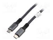 Cable; Power Delivery (PD),USB 4.0; USB C plug,both sides; 3m DIGITUS