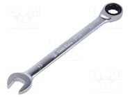 Wrench; combination spanner,with ratchet,with joint; 13mm KING TONY
