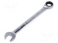 Wrench; combination spanner,with ratchet,with joint; 15mm KING TONY