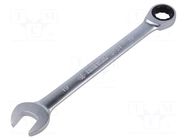 Wrench; combination spanner,with ratchet,with joint; 19mm KING TONY