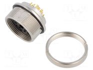 Connector: M16; socket; female; 3A; 60V; PIN: 12; IP67; soldering BINDER
