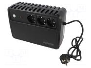 Power supply: UPS; with strip; 480W; 800VA; 220V; Schuko x3; 8Ah GEMBIRD